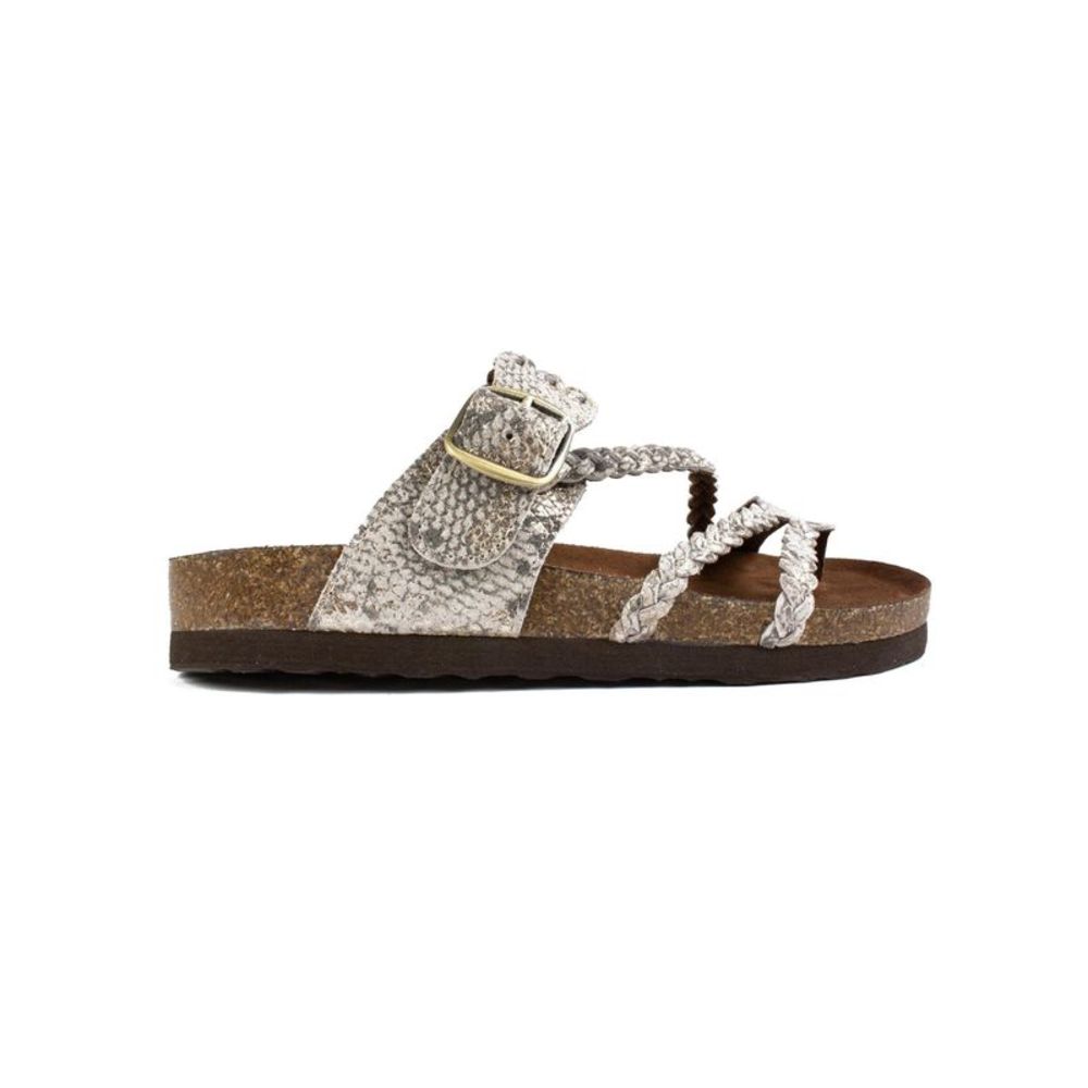 WHITE MOUNTAIN FOOTBEDS Womens White Footbed Hayleigh Leather Thong Sandals 7